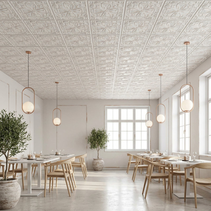 Pavillon de jardin Milan x 2 pi Tuile de plafond à poser ou à coller, Taupe vieilli