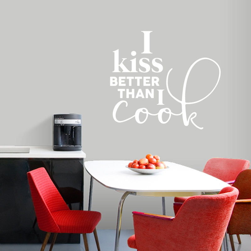 Décalcomanie murale "i baiser" mieux que i cook, Blanc