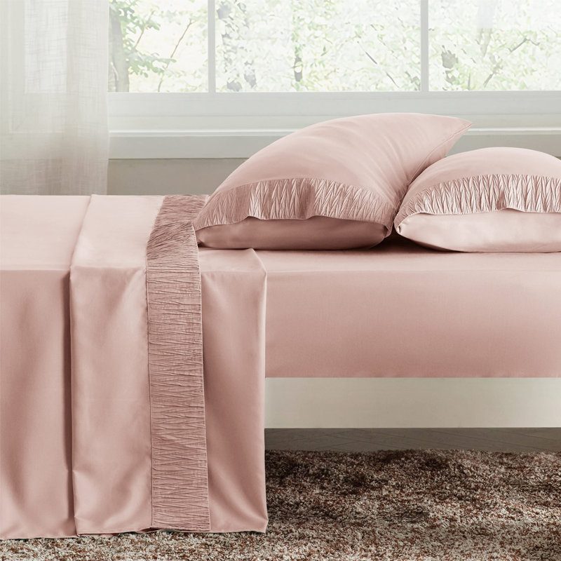 Bedsure Polyester Microfiber Sheet Set Hotel Luxury Sheets, Easy Care Cooling Bed Sheet Set 84GSM(80" x 95")GentleSoft™️