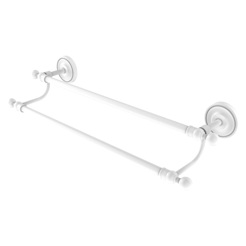 Double barre à serviettes murale Gober, 36 po, Blanc mat