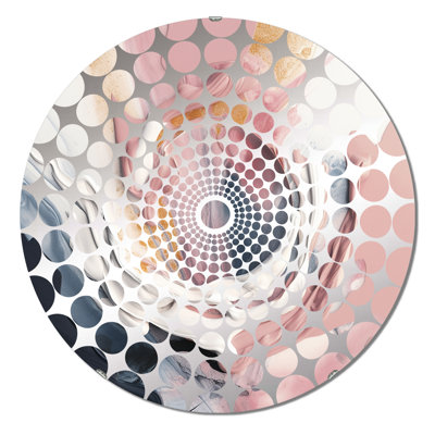 Miroir décoratif rose et bleu «Transcendent Beauty In Marble Art III»