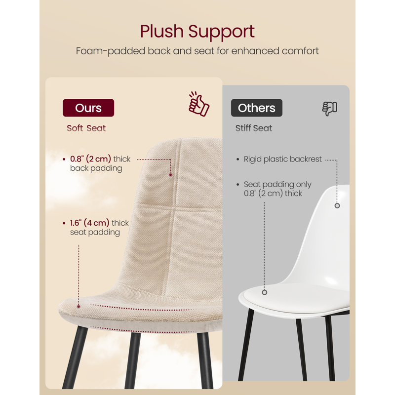 47cm H Leather Upholstered Metal Full Back Armchair in White