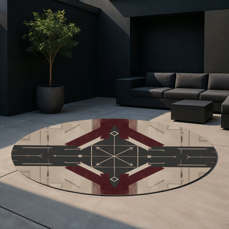 Legacy Lines Indoor And Outdoor Area Rug, Round 5'