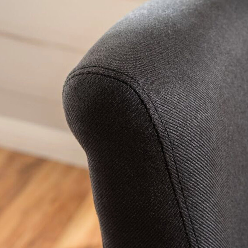 Tabouret de bar pivotant gris anthracite de 40,5 po de hauteur - siège en tissu, pieds en bouleau, pieds relaxants et confortables