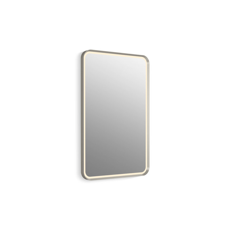 Miroir rectangulaire encadré lumineux Essential 22 "X 34", Nickel brossé