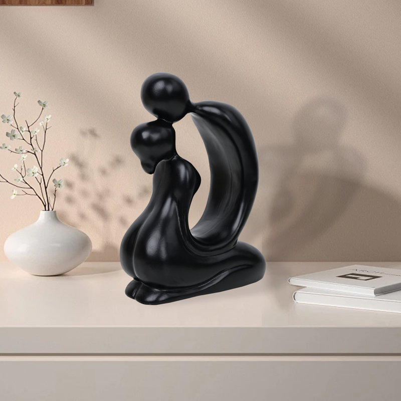Sculpture moderne moderne avec petit couple, Noir