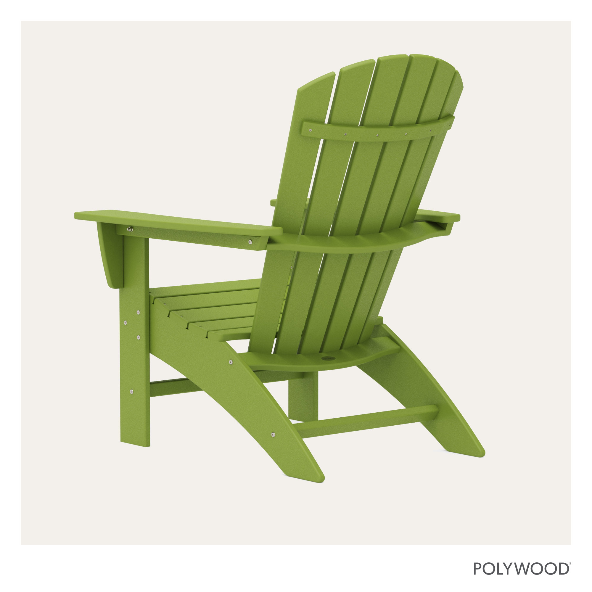 POLYWOOD Nautical Curveback Adirondack Chair, Lime