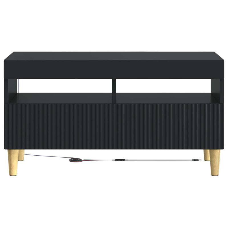 TV Stand, 43cm H x 81cm W x 35cm D, Black