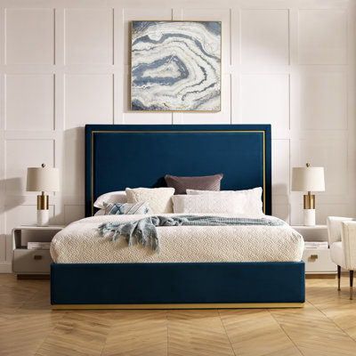 Ariane Velvet Modern Contemporary Platform Bed