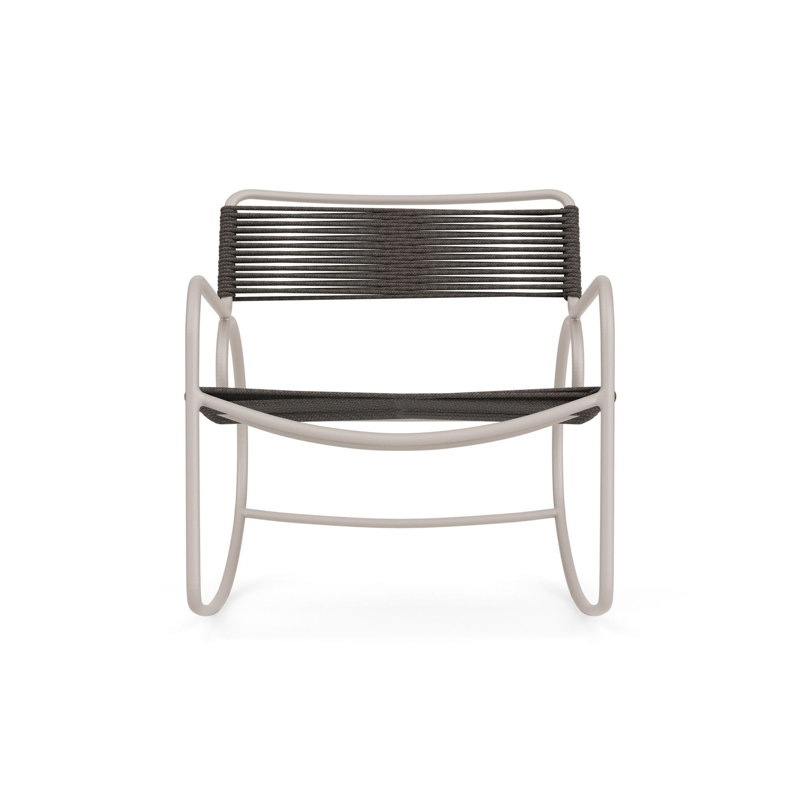 Walter Lamb Outdoor Rocker Chair, Dove/Brown