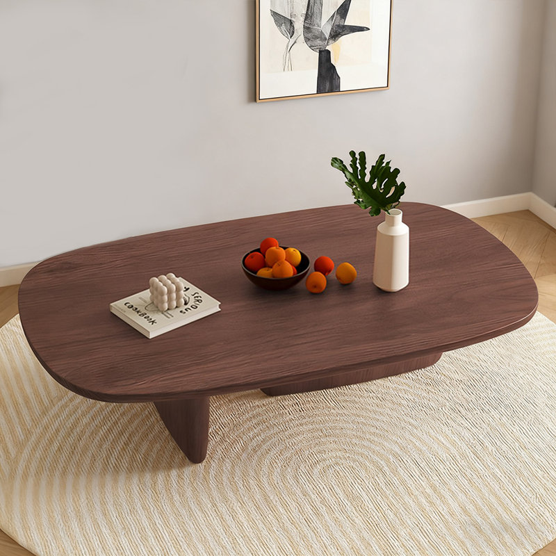 Table basse moderne et simple en bois massif Table basse originale en bois personnalisée pour le salon, Brun noisette