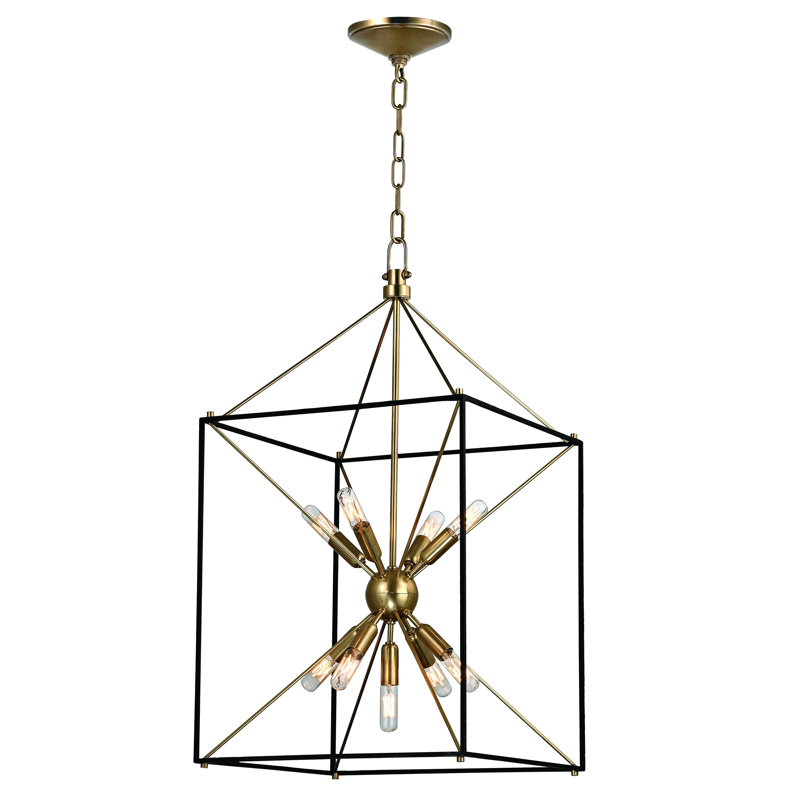 Glendale 9 Light Lantern, Aged Brass, 30" H x 16.25" W x 16.25" D