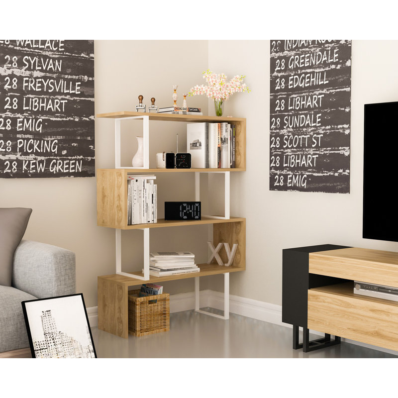 Orm 125cm H x 90cm Standard Bookcase, White/Oak