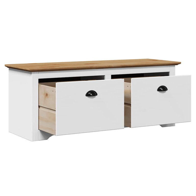 Hallway Bench BODO 114X40x45 Cm, White/Brown