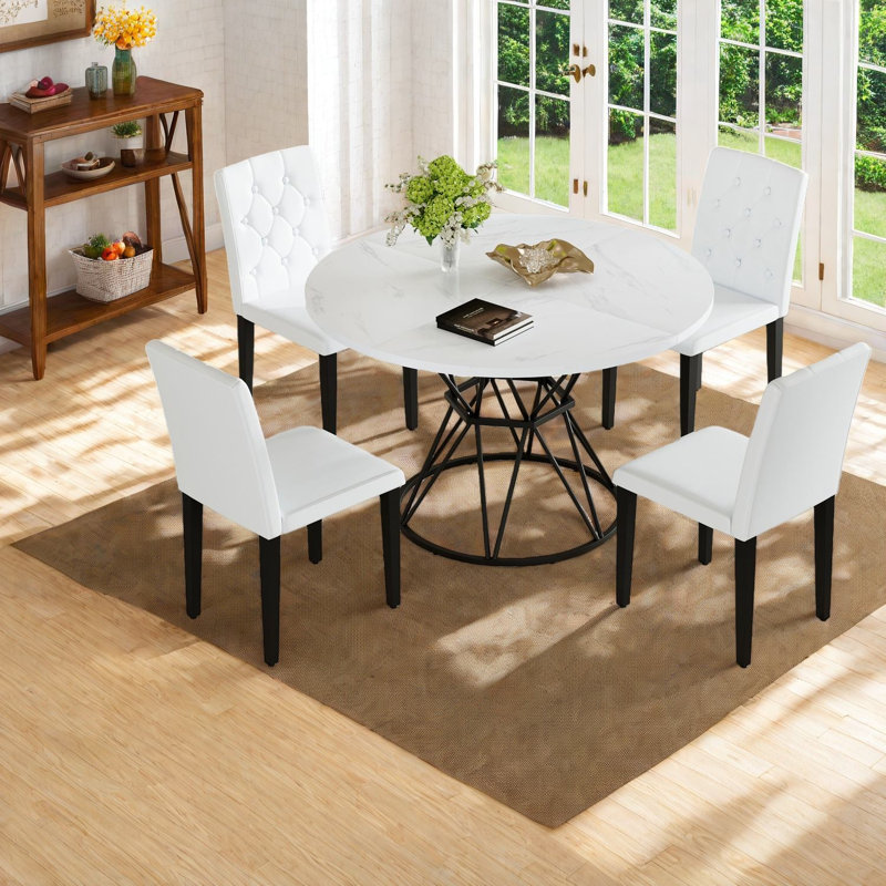 Round Dining Table Sets(must Include Both Table And Chair) Mdf Modern Kitchen