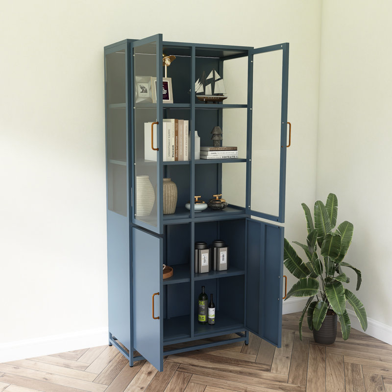 Vitrine de 76,75 po de hauteur, Bleu