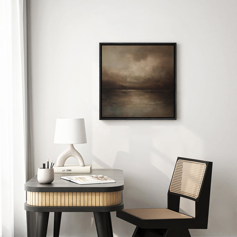 Art mural encadré sur toile - Impressions murales marines pour chambre à coucher - 16 po x 16 po, 16" H x 16" W, Noir