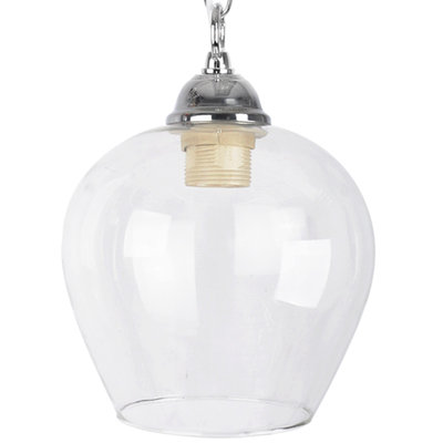 17.3 cm H Round Glass Pendant Shade ( Clip On ) in Clear