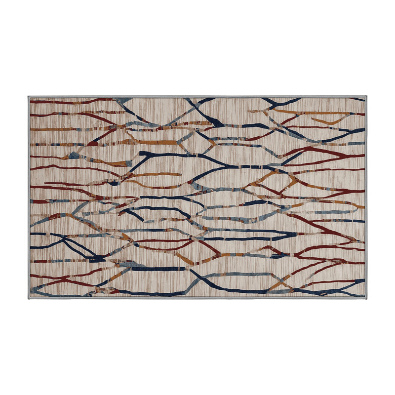 Machine Washable Gray Area Rug, Rectangle 2' x  3'