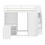 Lit mezzanine avec garde-robe, bureau et tablettes-577246019