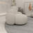 Modern Upholstered Barrel Chair, Plush Accent Lounge Seat with Ottoman for Bedroom or Entryway, Beige