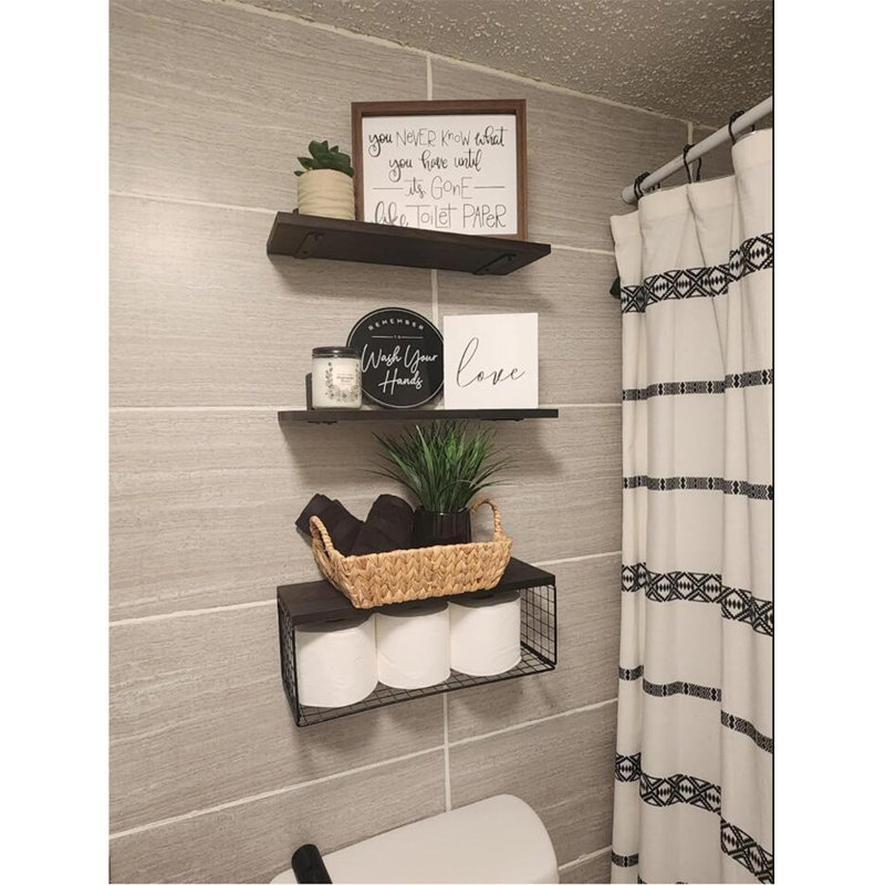 Akershus Bathroom Shelves, Dark Brown