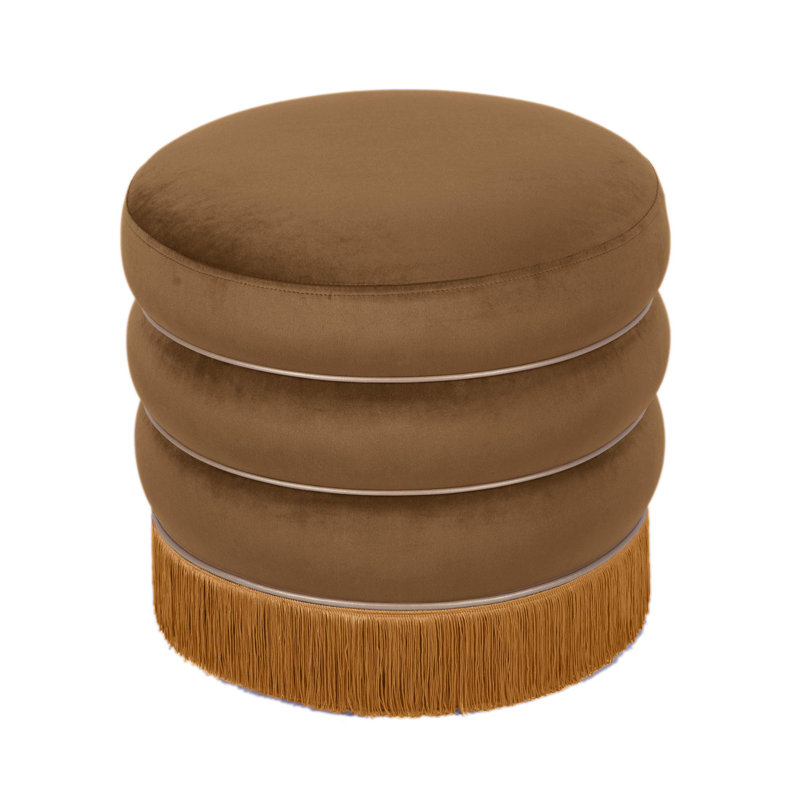 Velvet Ottoman, Brown Velvet