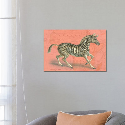 African Animals On Coral III by Studio W - Wrapped Canvas Gallery-Wrapped Canvas Giclée
