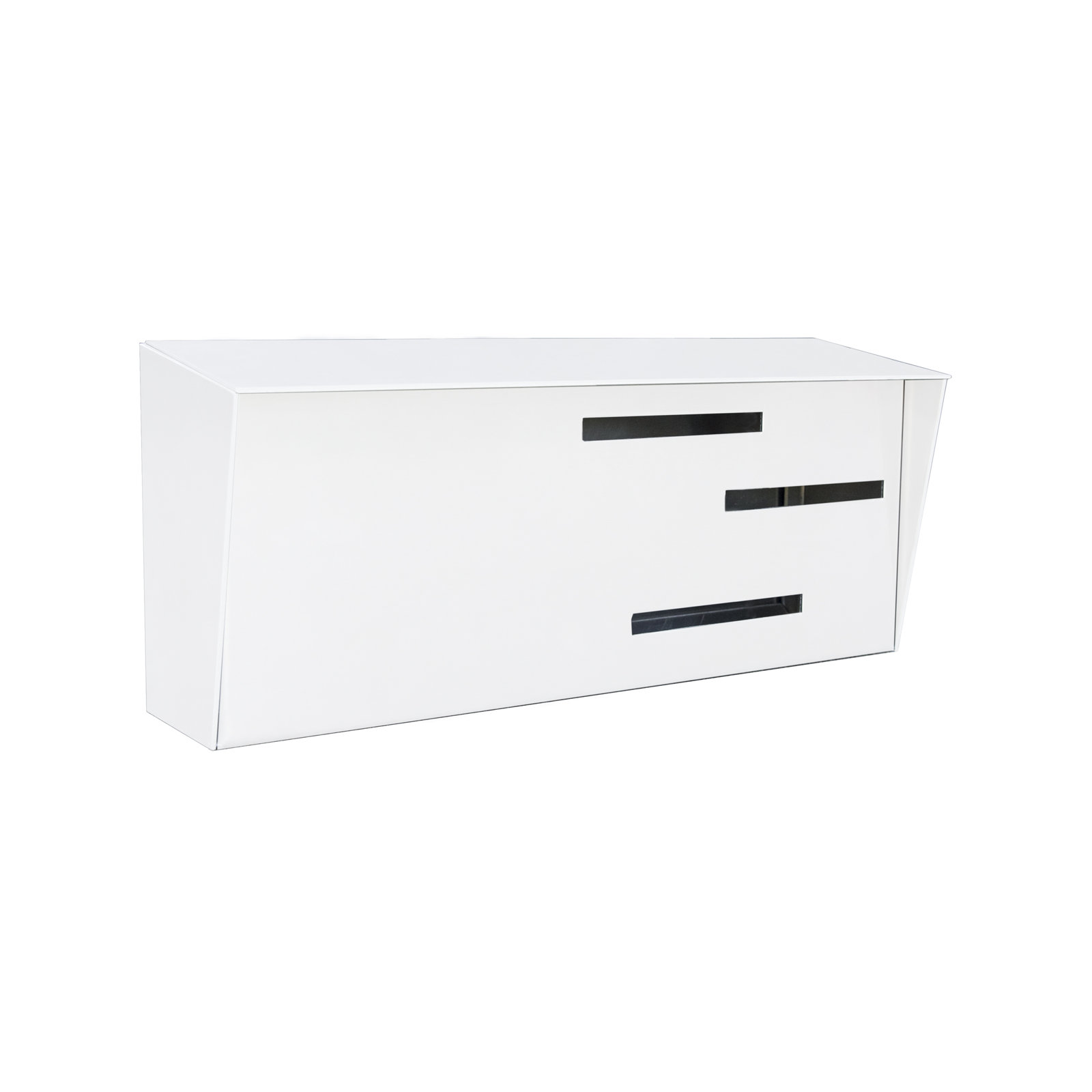 Modern Wall-Mounted Mailbox, White