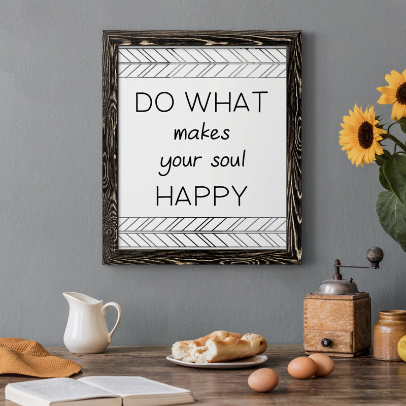 «Your Soul Happy», art textuel sur toile, Noir, H 37,5 po x l 27,5 po x P 1,5 po