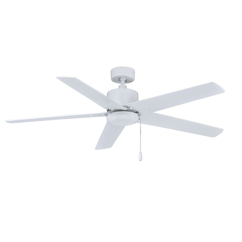 Phung 52" 5-Blade Indoor Ceiling Fan, White, White