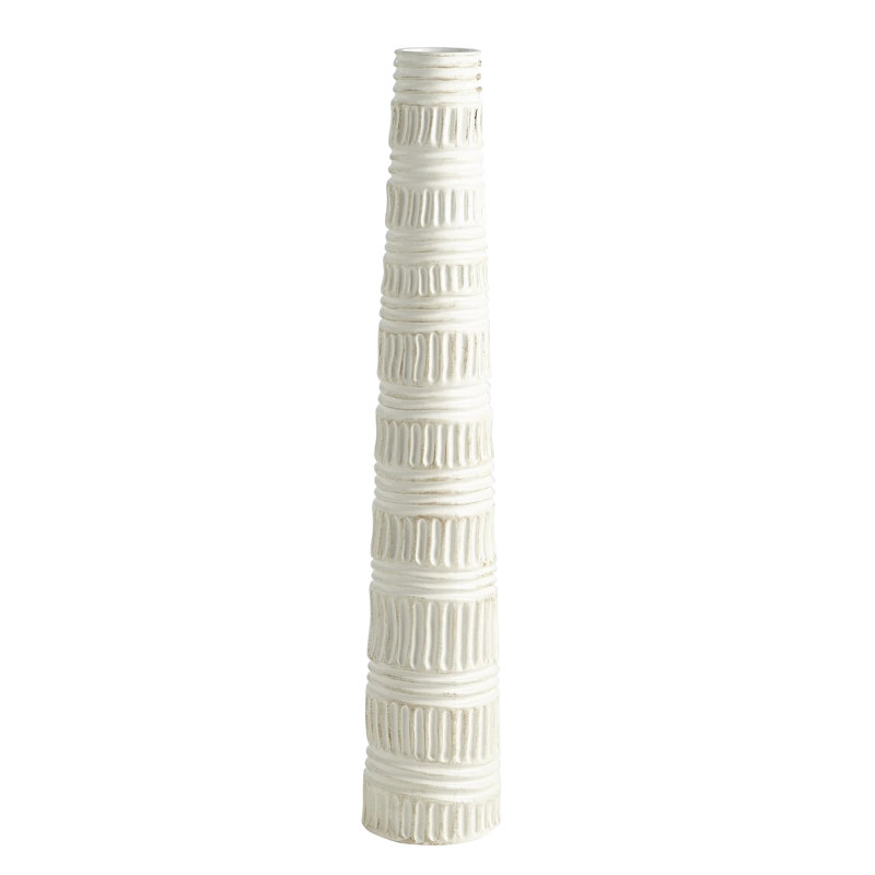 Totem Vase-Antique White-Lg