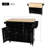 Kitchen Cart With Rubber Wood Drop-Leaf Countertop,Cabinet Door Internal Storage Racks,Kitchen Island On 5 Wheels With Storage Cabinet And 3 Drawers For Dinning Room-1396091354