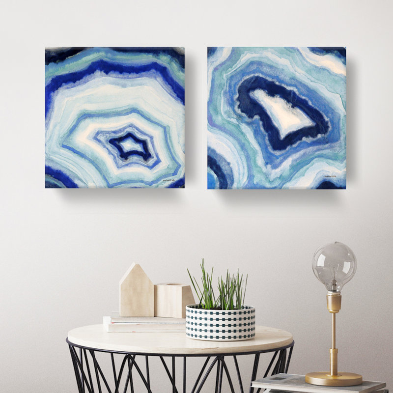 Reproduction d’art sur toile, "Ocean GEODE I/II" par Norman Wyatt Jr.-2 pièces, H 24 po x l 24 po x P 1,5 po
