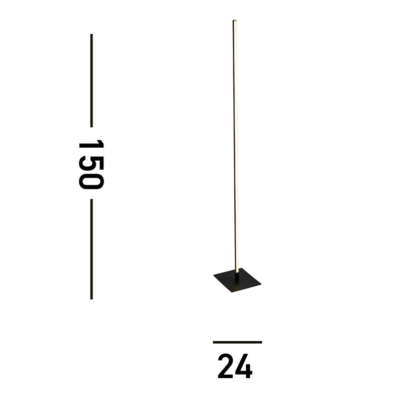 Macauly 150cm LED Column Floor Lamp, Matt Black