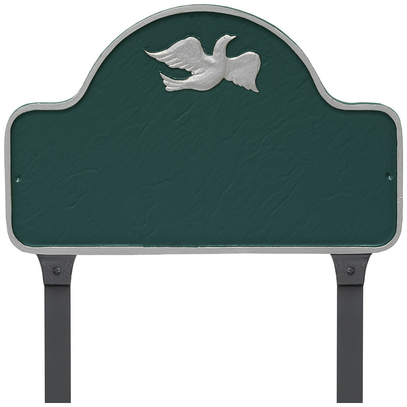 Plaque d'adresse avec colonnettes Dove Arch, Vert forêt / argent