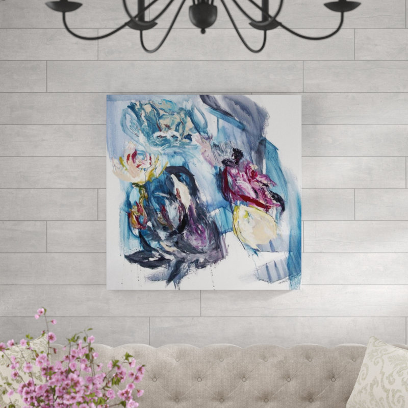 «Frisco Waters» par Mia Malcolm Studio - Peinture, Couche de verre, H 36 po x l 36 po