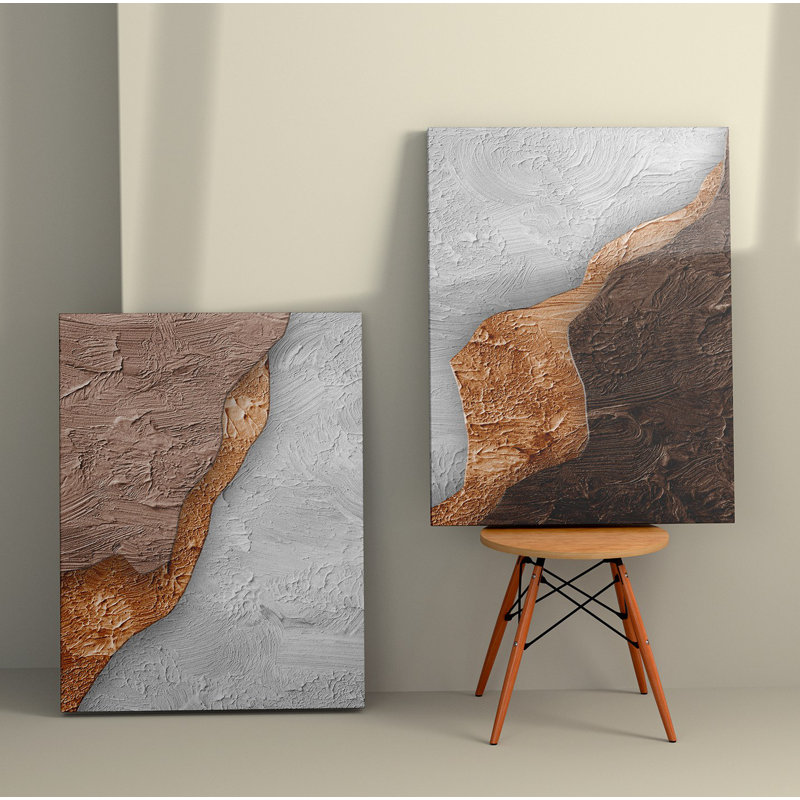 Élégantes peintures sur toile décoratives (2 pièces), 19,7 po x 27,6 po chacune | 100% toile avec cadres 100% bois | Superbe art mural pour le salon et la chambre à coucher, parfait pour la décoration intérieure et les idées de cadeaux