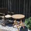 Table d'appoint pliante ronde en teck pour l'extérieur