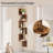 Set Of 2 Floating Corner Shelves For Wall,Rustic Brown