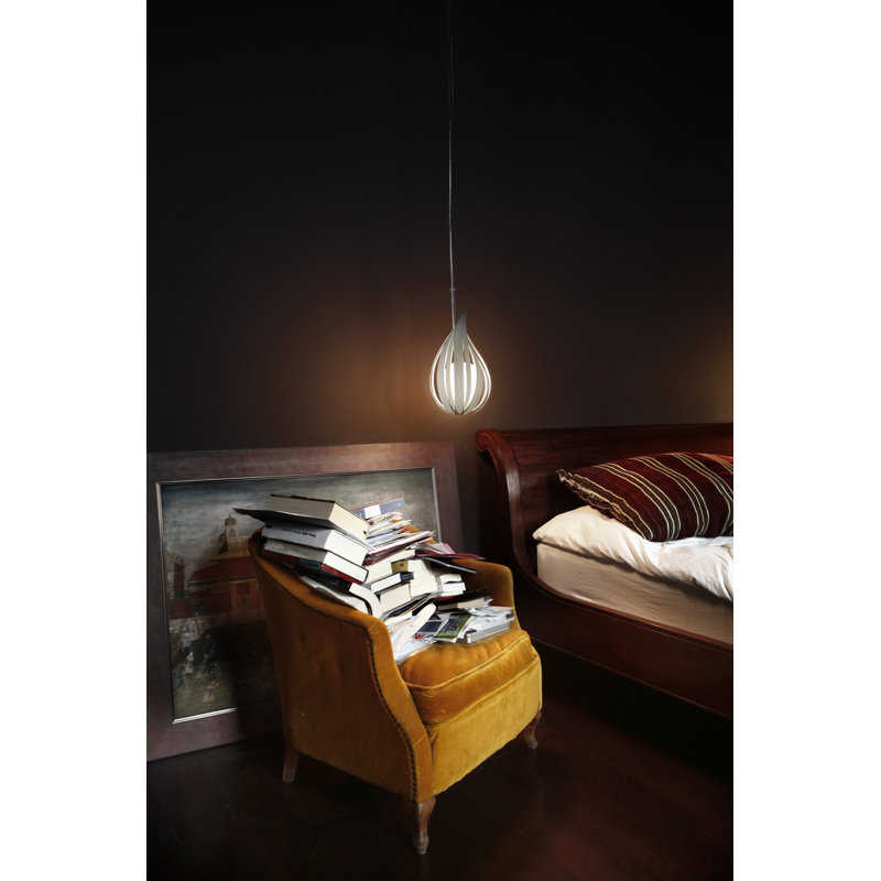 Raindrop 1 - Light Pendant, 11.8" H x 7" W x 7" D, Ivory White, G-9 Base
