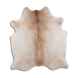 Tapis brun / blanc en cuir de vache Balcer