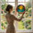 7.8"H Tropical Sunset Stained Glass Window Panel-78445778