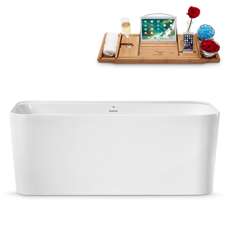 59.1'' x 28.7'' Soaking Acrylic Bathtub, Polished Gold