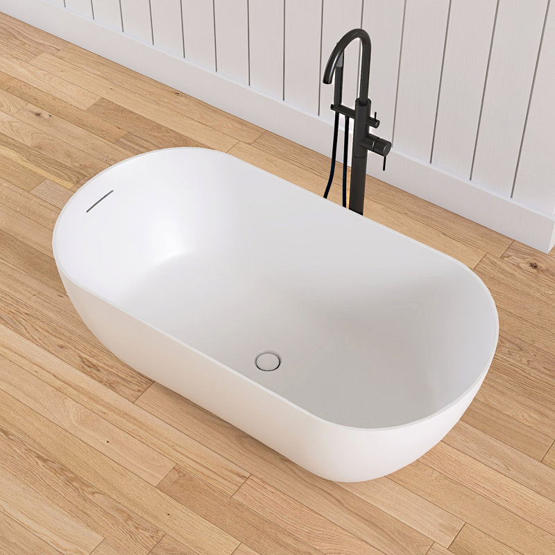 Forma 51'' Small Freestanding Tub Solid Surface Freestanding Soaking Bathtub