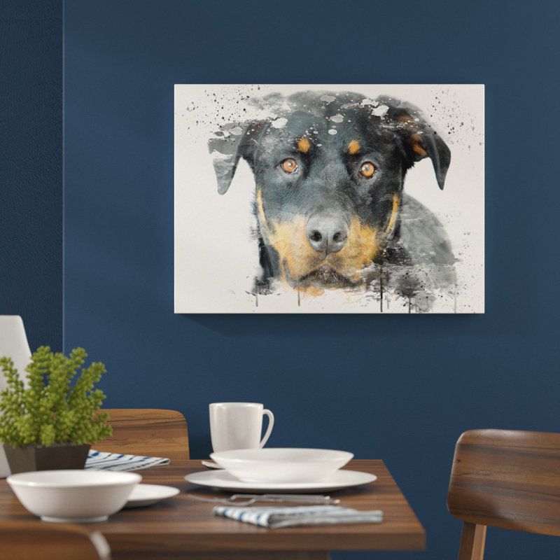 Rottweiler Dog - Wall Art, Wrapped Canvas, 29.7cm H x 42cm W x 0.01cm D