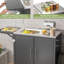 Chariot de gril en métal pour l'extérieur avec évier et armoire, plateforme pliable, roulettes pour espaces, acier inoxydable 304, fonction de drainage complète, surface de travail de table facile à installer, îlot de cuisine,