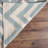 Naomi Hand Woven Flat Weave Wool/Viscose/Cotton Chevron Rug in Blue-16769868