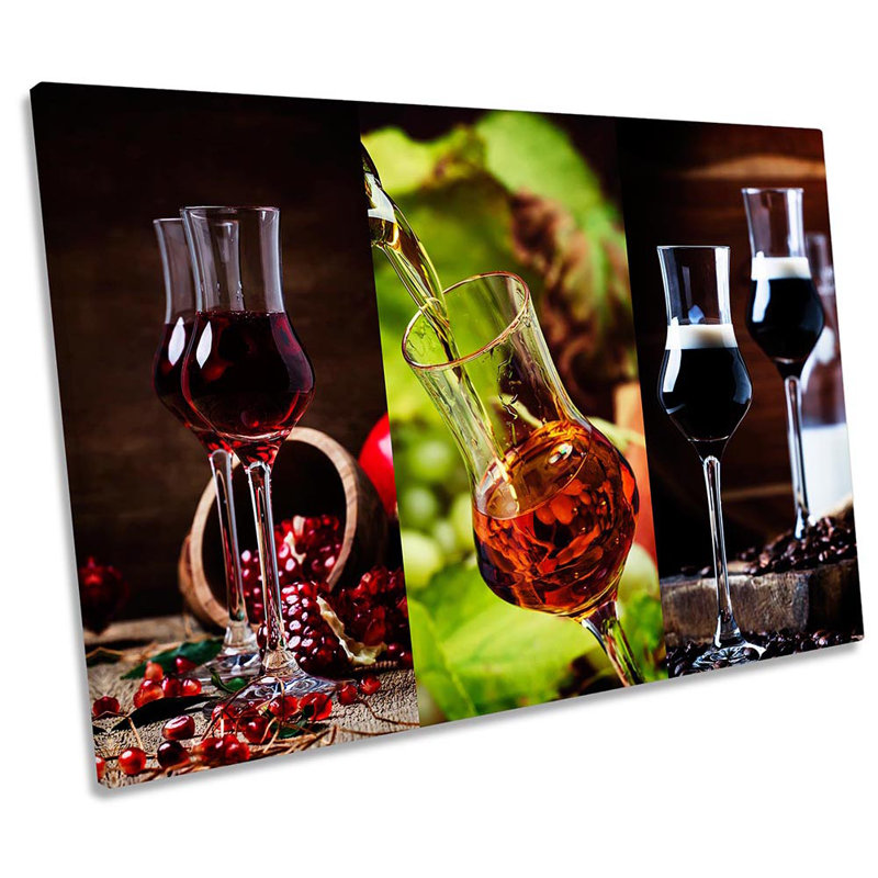 Wine Glasses Bottle Kitchen - Wrapped Canvas Print, 30.5cm H x 45.7cm W x 2cm D