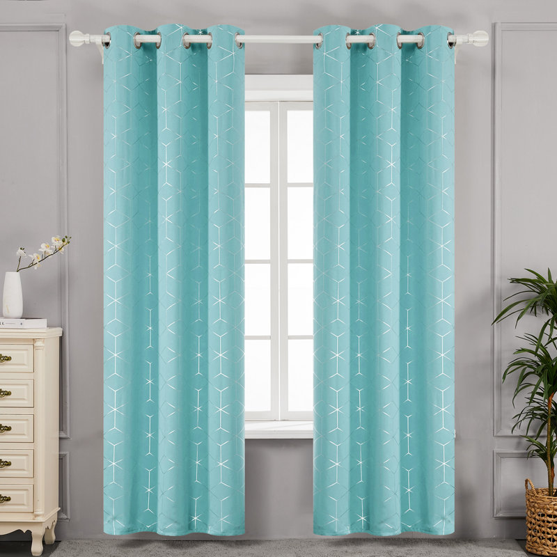 Bost Room Darkening Thermal Curtains, Sky Blue, Width 117 x Drop 183 cm